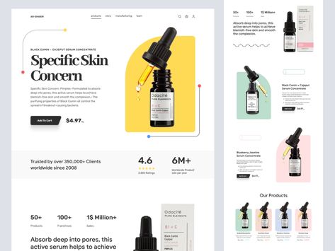 shopify website design by AR Shakir for Shopified on Dribbble Cosmetic Web, Unique Web Design, Directory Design, Freelance Web Design, Shopify Website Design, Skin Care Product, Shopify Website, Design Jobs, Catalog Design