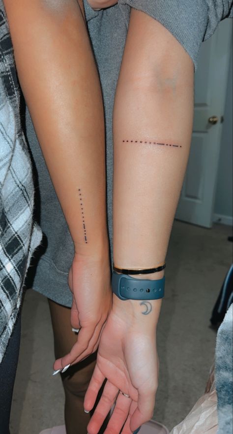 Sisters Morse Code Tattoo, Sister In Morse Code Tattoo, Best Friend Morse Code Tattoo, Morse Code Couple Tattoo, I Am Strong Morse Code Tattoo, Code Morse Tattoo, Moris Code Tattoo Ideas, Sister Morse Code Tattoo, I Love You Morse Code Tattoo