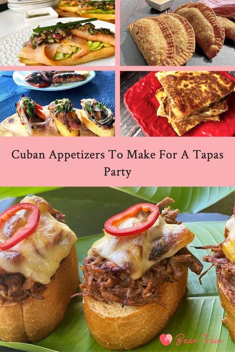 Cuban Bbq Party, Cuban Menu Ideas, Havana Nights Party Appetizers, Tapas Themed Party, Cuban Appetizers Finger Foods, Cuban Style Party, Cuban Fingerfood, International Appetizer Party, Havana Nights Appetizers