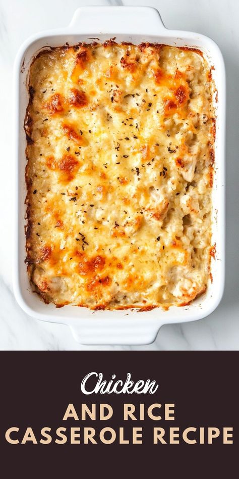 Chicken And Rice Casserole Recipe Chicken And Rice Casserole Recipe, Chicken And Rice Casserole, Rice Casserole Recipes, Rice Casserole, Chicken And Rice, Casserole Recipe, Easy Chicken Recipes, Easy Chicken, Comfort Food