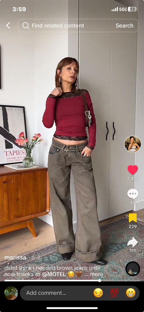 Khaki Pants Outfit, Brown Jeans, Low Waisted, Pants Outfit, Khaki Pants, Pants, Trousers