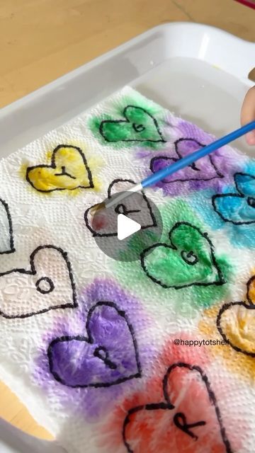 Fynn Sor | Happy Tot Shelf on Instagram: "Get ready for some colourful fun! Dive into the enchanting Colour Reveal Rainbow Hearts activity with your children today. 💙❤️ 👉🏻 Ideal for ages 2 to 5. For 4 to 5-year-olds, include the letters that match the beginning sounds of the heart colours. 💕 . #learningisfun #handsonlearning #kidsactivities #preschoolactivities #toddleractivities #valentinesday #toddlers #preschoolers" Rainbow Activity For Kindergarten, Colour Recognition Activities Toddlers, Color Matching Activities For Toddlers, Toddler Alphabet Activities, Kindness Activities For Toddlers, Heart Activities For Preschool, Color Learning Activities For Toddlers, Colours Activity For Preschool, Social Emotional Activities For Toddlers