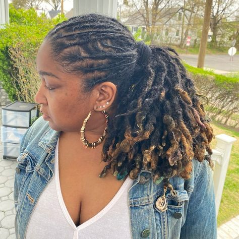 Rope Twist Loc Styles For Women, Red Locs Black Women, Twist Loc Styles, Loc Ponytail, Loc Styles For Women, Locs Black Women, Red Locs, Loc Appreciation, Fashion Black Women