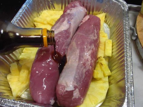 Whether you make pineapple pork tenderloin on the outdoor grill, or inside in the oven...just make it. The pineapple gives the pork a wonderful flavor that you're going to flip over! #porktenderloin #easydinnerrecipe #luaurecipe #pork #hawaiianrecipe #pineapplerecipe #savorypineapplerecipe #porkonthegrill #porkroast #kudoskitchenrecipes Pineapple Bbq Pork Tenderloin, Pineapple Pork Tenderloin Recipes, Pork Loin Pineapple, Pork Tenderloin And Pineapple Recipes, Pineapple Pork Loin Oven, Pork Loin And Pineapple Recipes, Pork Back Strap Recipes, Pineapple Pork Tenderloin Crockpot, Pork Loin With Pineapple