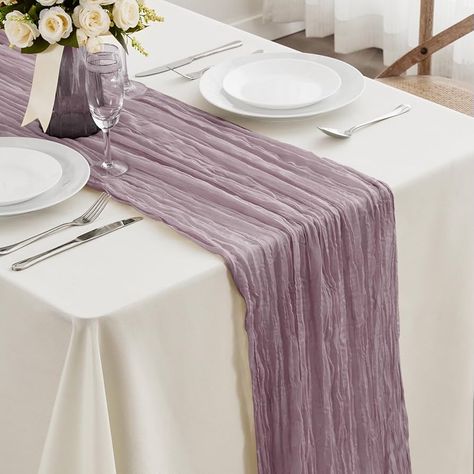 Amazon.com: Dusty Rose Cheesecloth Table Runner - 13.3Ft Boho Gauze Cheese Cloth Table Runner 35x160 Inch Long Romantic Sheer Table Runner for Wedding Bridal Baby Shower Birthday Party Table Decoration : Home & Kitchen Sheer Table Runner, Cheese Cloth Table Runner, Table Runner For Wedding, Cloth Table Runner, Bridal Shower Decorations Rustic, Birthday Party Table Decorations, Boho Party Decorations, Birthday Party Table, Holiday Dinner Table