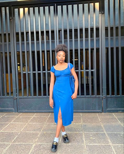 Blue dress from h&m Loafers from mrp #fashion #aesthetic #spring #summerdress #loafers #ootd #campusoutfit Campus Outfit, Aesthetic Spring, Fashion Aesthetic, Spring Summer Outfits, Blue Dress, Summer Outfit, Blue Dresses, Summer Outfits, Loafers