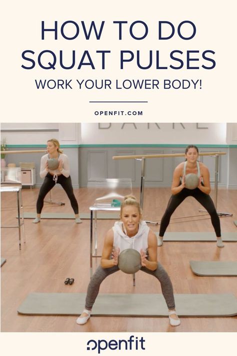 When you practice proper form, squats fire up nearly every muscle in your lower body, from your quads and hamstrings, to your lower back and core. But if you’re ready to increase the burn, try adding in some squat pulses. #squatpulses #lowerbodyworkout Squat Pulses How To, Squat Pulses, How To Do Squats, Quads And Hamstrings, Pulse Squats, Body Exercise, Squat Workout, Workout Moves, Lower Body Workout