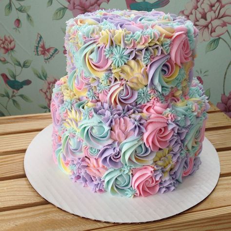 Gökkuşaği Pasta, Pastel Cake, Pastel Cakes, Magical Unicorn, Savoury Cake, Fancy Cakes, Food Cakes, Cake Creations, Pretty Cakes