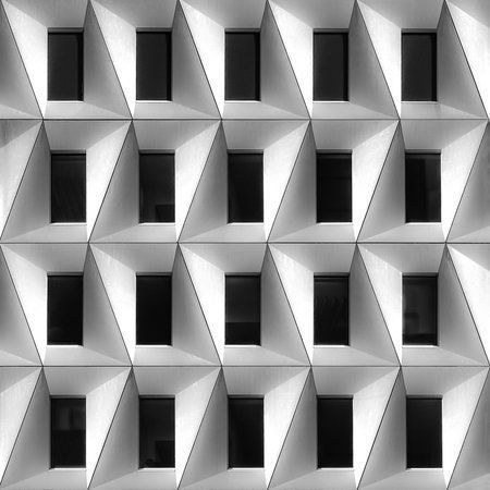 Distorted Grid, Windows Photo, Facade Pattern, Building Skin, Hotel Facade, Architectural Pattern, Breeze Blocks, Facade Material, Facade Architecture Design