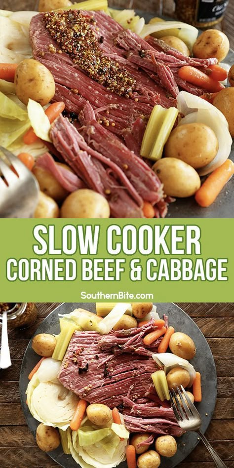 Corned Beef Recipes Crock Pot, Tender Corned Beef, Cabbage Slow Cooker, Corned Beef Recipes Slow Cooker, Crock Pot Corned Beef, Makanan Rendah Kalori, Slow Cooker Corned Beef, Cooking Corned Beef, Fantastic Recipes