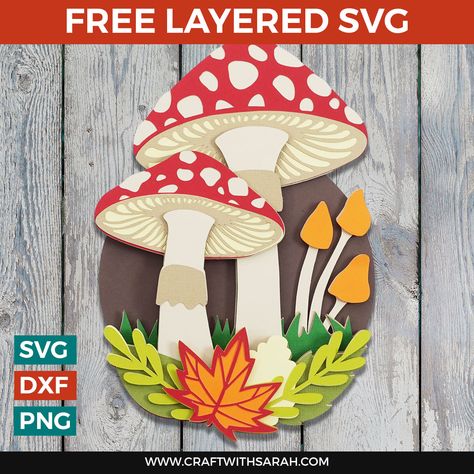 Diy Toadstool, Diy Halloween Cupcakes, Free Layered Svg, Bow Template, Easy Diy Halloween, Layered Svg, Cricut Joy, Cricut Free, Cricut Craft Room