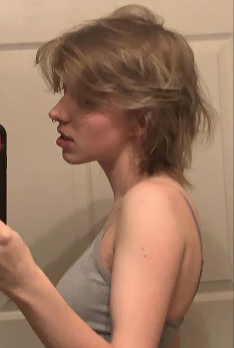 Grunge Mullet Haircut, Shag Mullet Straight Hair Short, Blonde Soft Mullet, Straight Mullet Haircut, Soft Mullet Haircut Short Straight, Adrogonus Hair Long, Grunge Shag Haircut Short, Mullet Hairstyle Women Thick Hair, Lesbian Shaggy Hair