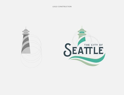 Tatiana K - The City of Seattle Brand Identity Concept City Branding Design Visual Identity, City Branding Design, City Logos Branding, Cityscape Logo, City Logos Design, Post Card Design, Place Branding, Tourism Logo, City Branding