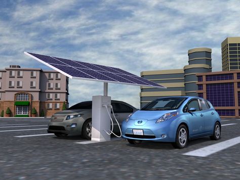 Solar-Powered Electric Vehicle Charger Unveiled Solar Electric Fence, Solar Charging Station, Car Charging Stations, Solar Battery Charger, Electric Car Charger, Electric Car Charging, Energy Activities, Solar Power Diy, Solar Car