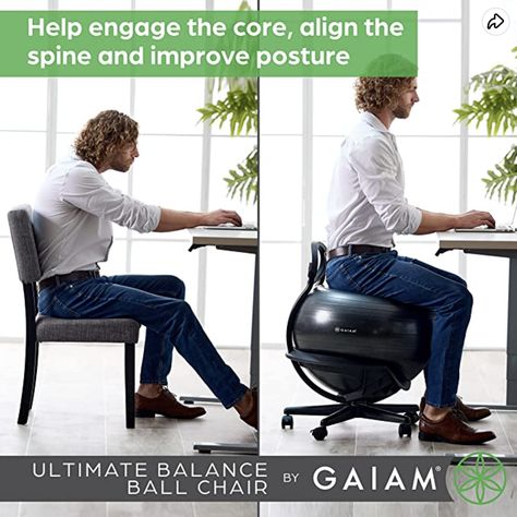 Balance Ball Chair, Balance Ball, Chair Exercises, Ball Chair, Yoga Ball, Strengthening Exercises, Boost Energy Levels, Improve Posture, Ergonomic Chair