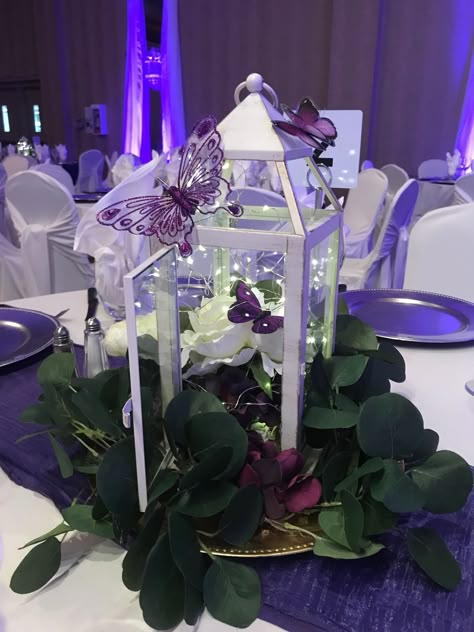 Butterfly Wedding Centerpieces, Butterfly Quinceanera Theme, Purple Quinceanera Theme, Butterfly Sweet 16, Quince Centerpieces, Butterfly Wedding Theme, Quince Decor, Butterfly Centerpieces, Sweet 15 Party Ideas Quinceanera