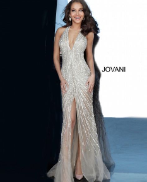 Nude Beaded Sexy Jovani Dress 2609 - Pageant Planet Prom Dress Beaded, Enjoy Your Evening, Bridal Reception Dress, Dresses Pageant, Jovani Prom, Prom Dresses Jovani, Champagne Dress, Stunning Prom Dresses, Jovani Dresses