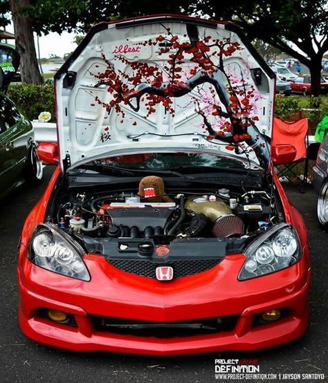 Nice art work on civic hood Soichiro Honda, Honda Civic Car, Car Paint Jobs, Civic Car, Jdm Honda, Car Things, Acura Rsx, Street Racing Cars, Cute Car Accessories