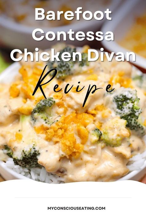 Barefoot Contessa Chicken Divan Recipe Chicken Broccoli Divan, Chicken Divan Casserole, Chicken Divan Recipe, Best Ina Garten Recipes, Chicken Main Dish Recipes, Chicken Divan, Chicken And Broccoli, Chicken Entrees, Barefoot Contessa