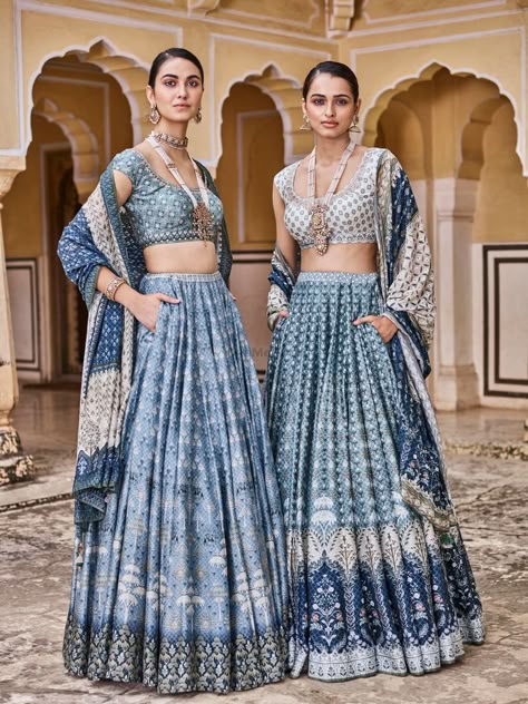 Photo of Anita dongre indigo lehenga with pockets Bridesmaid Outfits, Eastern Fashion, Printed Lehenga, Nikkah Dress, Lehnga Dress, Anita Dongre, Traditional Indian Dress, Traditional Indian Outfits, Ghagra Choli