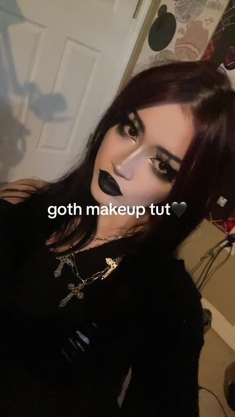 Follow us if you're a Goth too..@khøda @Kaihama54 here you go pookies #goth #gothmakeup #gothmakeuptutorial #altmakeuptutorial #alternative #foryou #foryoupage #fyp #fypage Diy Gothic Accessories, Goth Makeup School, Goth Makeup Subtle, Goth Makeup No Lashes, Goth Foundation, Goth Nose Contour, Goth Makeup Without White Base, Classic Goth Makeup, Daily Goth Makeup