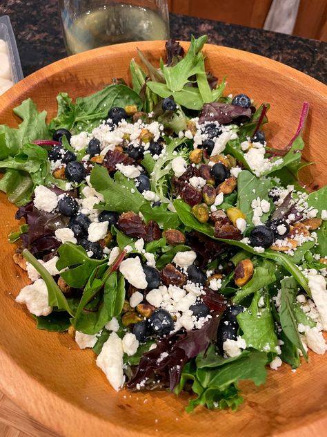 Salad With Dates And Feta, Date Salad, Blueberry Salad Recipes, Salad With Dates, Salad With Feta Cheese, Mustard Cream Sauce, Pierogi Recipe, Feta Cheese Salad, Salad With Feta