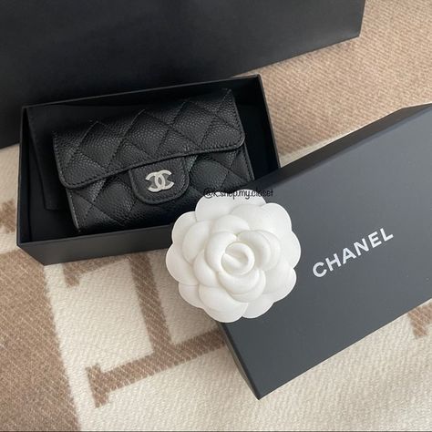 BNIB Chanel classic cardholder card wallet silver hardware Chanel Classic Flap Card Holder, Chanel Flap Card Holder, Chanel Card Wallet, Chanel Paper Bag, Classic Channel, Box Ribbon, Chanel Handbags, Silver Hardware, Things To Buy