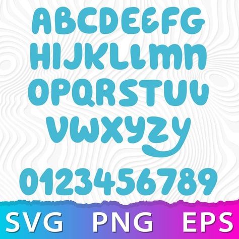 Bluey SVG bundle includes alphabet, fonts, letters, & more for Cricut. Perfect for creating personalized gifts, home decor, and Bluey Cricut, 1st Birthday Message, Bubble Alphabet, Cupcake Shirt, Birthday Card With Photo, Nebula Wallpaper, 1st Birthday Hats, Lace Outfits, Small Sketchbook