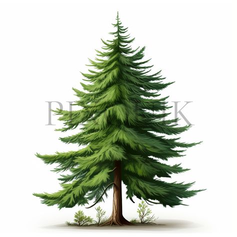 a drawing of a pine tree on a white background Trees Clipart, Christmas Card Making, Collage Images, Fir Trees, Tree Clipart, White Backgrounds, Tree Images, Unique Textures, Fir Tree