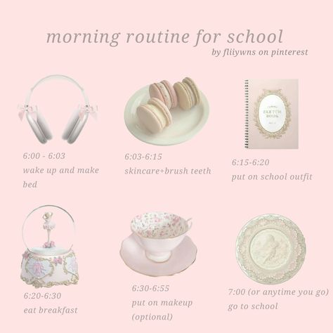 School Aesthetic Routine, How To Be Coqquete, How To Be Princess, How To Be Coquette At School, Old Money Morning Routine, Things To Do Before 2024, Princess School Morning Routine, How To Be A Princess, How To Be Coquette