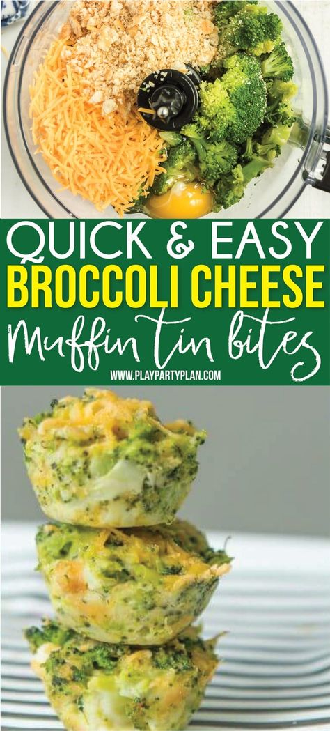 These broccoli cheese bites make the perfect side for dinner or a great healthy comfort food option! Or better yet - serve them as an appetizer at a brunch or baby shower! Side For Dinner, Broccoli Cheddar Bites, Broccoli And Cheese Recipe, Broccoli Cheese Bites, Broccoli Cheese Casserole Recipe, Muffin Bites, Cheese Muffin, Cheese Bites Recipe, Broccoli Bites