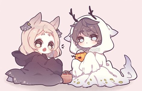 Inicio / Twitter Spooky Outfits, Chibi Couple, Chibi Anime Kawaii, Chibi Characters, Cute Anime Chibi, Kawaii Chibi, Chibi Drawings, Arte Inspo, 판타지 아트