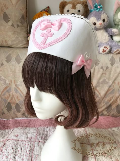 Fancy Hospital, Menhera Fashion, Yumi Kawaii, Nurse Aesthetic, Nurse Cap, Hat Aesthetic, Nurse Costume, Cute Nurse, Nurse Hat