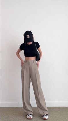 ❤️ Save and ✅ Subscribe / Long Beige Trousers And A Black Crop Top For Your Look / author: instagram @minipantstore / music: Original audio / #womanshortoutfits, #suitedesign, woman fashion, luxury styling, woman #outfits, luxury aesthetic, woman clothefashion, woman clotheshops, woman pant suit, lookcool, boutique fashion, fashion idea, fashional work outfits, luxury gift, womandenim, womanskirts, womanskirt, luxury gifting, womanism outfit, woman outfit casual, womanshoes, fashion tips Black Top Beige Pants Outfit, Woman Pant Suit, Beige Trousers Outfit, Beige Pants Outfit, Woman Outfit, Desi Fashion Casual, Beige Pants, Everyday Fashion Outfits, Pantsuits For Women