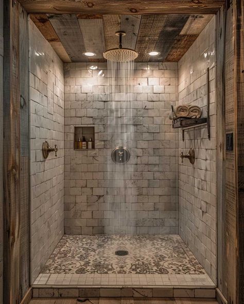 Bathroom Ideas With Walk In Shower Layout, Rock Showers Walk In, Realistic Home Decor Ideas, Tile Walk In Shower Ideas Master Bath, Master Bathrooms Western, Grotto Shower Master Bath, Interior Remodel Ideas, Walking Shower Ideas Master Bath, Couples Bathroom Shower Ideas