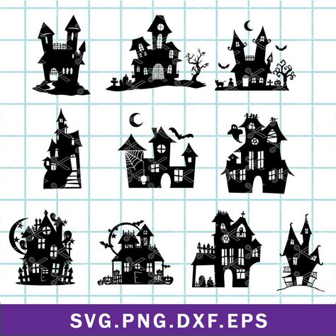 Haunted House Svg, Htv Projects, House Cartoon, Halloween Haunted House, Spooky House, Fall Halloween Crafts, Halloween Haunted Houses, Halloween Clipart, Free Svg Cut Files