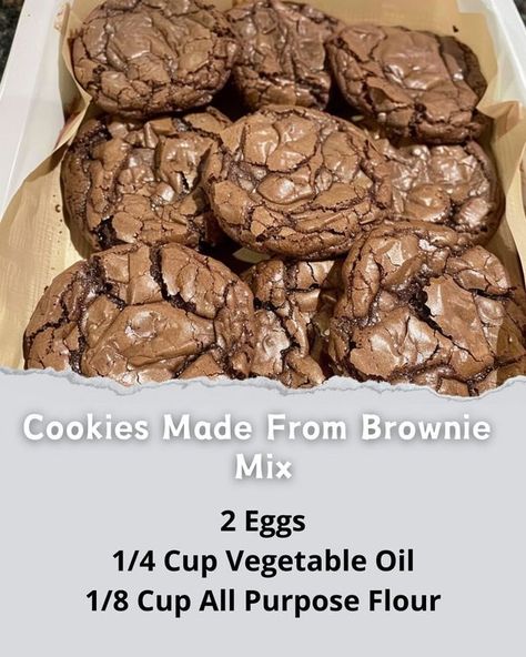 Brownies Cookies, Box Brownies, All Purpose Flour, Brownie Mix, Brownie Cookies, 2 Eggs, Vegetable Oil, Purpose Flour, Brownies