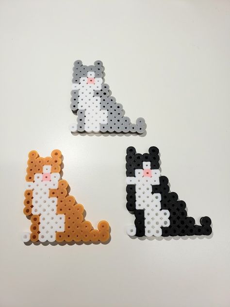 Little cat #perlerbeads #perlerGabz Tabby Cat Perler Beads, Small Cat Perler Bead Patterns, Modele Pixel Art, Easy Perler Bead Patterns, Pixel Beads, Pearl Beads Pattern, Easy Perler Beads Ideas, Perler Bead Templates, Cat Bead