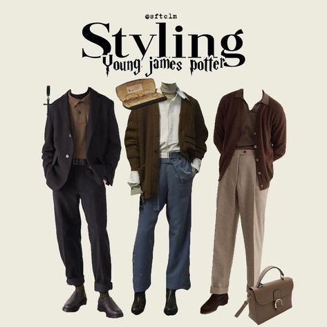 Dark Academia Outfit Hot Weather, Laufey Outfit Inspired Men, Dark Academia Summer Outfit Men, Dark Academia Men Outfit, Vintage Work Outfit, Academia Outfits Men, Hogwarts Aesthetic Outfits, James Potter Outfit, Marauders Era Outfits