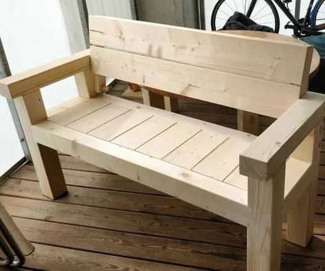 Outdoor Bench Furniture, Diy Bench Outdoor With Back, Outside Wooden Bench, Diy Outdoor Sofa Plans, Wooden Bench Seat Outdoor, Garden Bench Ideas Diy, Diy Wooden Bench Seat, Outdoor Wooden Bench Diy, Diy Park Bench