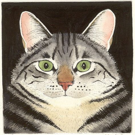 Original Cat Etching 'Pugwash' by Kay McDonagh. Original prints available. Kay Mcdonagh, Cat Etching, Cat Art Illustration, Kinds Of Cats, Cat Crafts, Calico Cat, Cats Illustration, Lucky Cat, Cat Painting