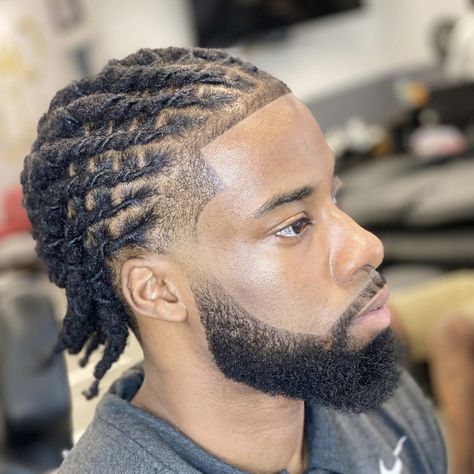 Dreadlock Hairstyles Men Dreads Styles, Dreadlock Barrel Twist Men, Braided Loc Styles Men, Dreads Taper Fade, Men Loc Styles Medium, Dreadlock Hairstyles For Men Black, Locs Styles For Men, Mens Loc Styles, Barrel Twist Styles