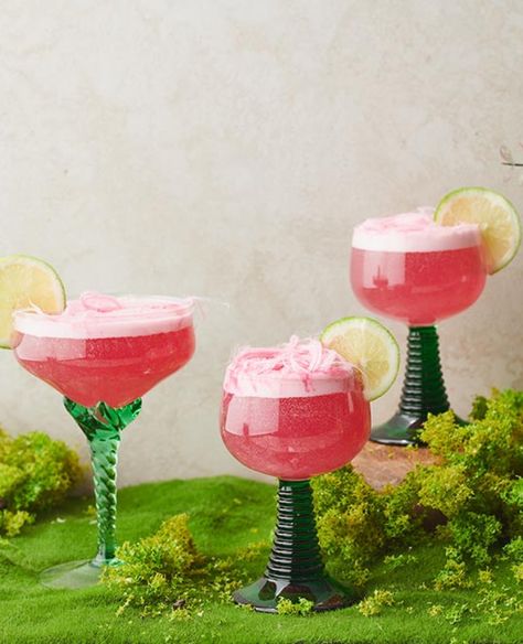 Fairy Floss Margarita | Toast Easter Cocktails, Fairy Theme Party, Margarita Ingredients, Wine Recommendations, Pink Drink, Fairy Floss, Pink Drinks, Tonic Water, Fresh Lime