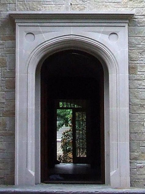 Cast Stone Front Door Surround, Stone Door Surround, Stone Door Frame, Stone Entrance, Fromt Doors, Cast Stone Mantel, Stone Entryway, Stone Archway, Stone Mantel