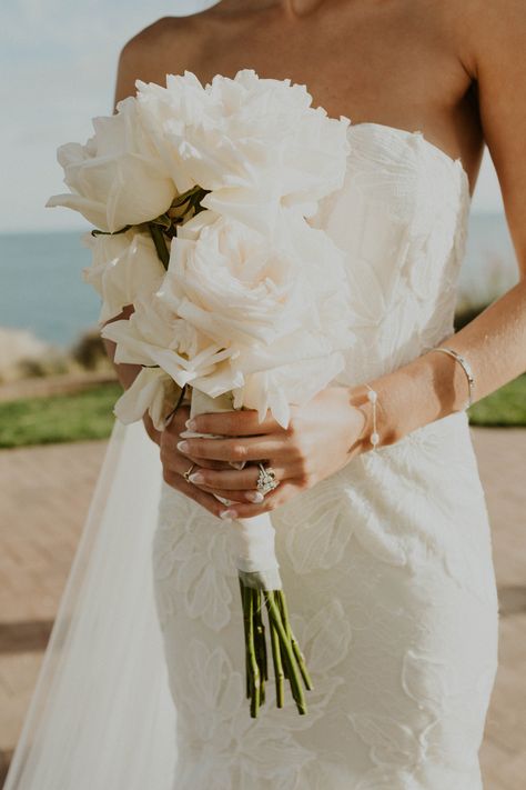 Simple White Bouquet, Pink Peony Bouquet Wedding, Aruba Wedding, Barbados Wedding, Classic Wedding Bouquet, White Rose Wedding Bouquet, Simple Wedding Bouquets, Bridal Party Bouquets, White Roses Wedding