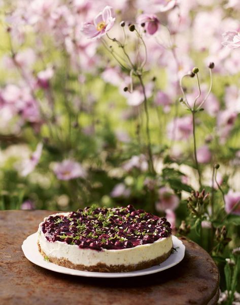 Thyme Cake, Unbaked Cheesecake, Leek Tart, Lemon Cheesecake Recipes, Toasted Oats, Interior Mood Board, Lemon Thyme, River Cottage, Lemon Cheesecake