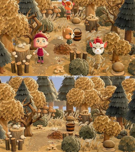 🍂 COZY FALL MOMENTS WITH MAFFIN ☕️🤎 🧣 Today’s activity: mushroom hunting 🍄‍🟫 The morning after the sleepover, Maffin and the girls went for a walk in the woods, and the fall scenery they found was breathtaking! The forest was full of wild mushrooms, moss, and lots of colorful crunching leaves! They can’t wait to make a delicious mushroom soup for dinner! ———————————————————————— 🧸 Special thanks for the support: @the.cozy.gamer @swagfroggychairs @sugarbee.crossing @lojsans.crossing @stardust... Acnh Mushroom Forest, Acnh Mushroom, Acnh Autumn, Soup For Dinner, The Sleepover, Cozy Gamer, Fall Scenery, A Walk In The Woods, In The Beginning God