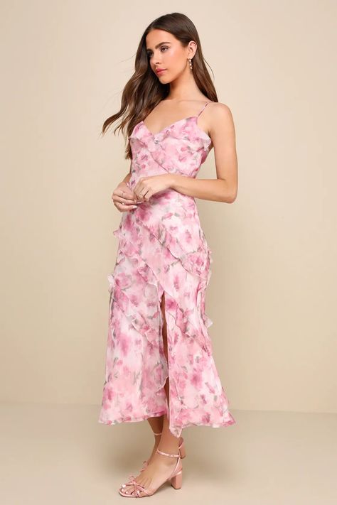 Truest Romance Pink Floral Print … curated on LTK Floral Dress Aesthetic, Worthy Aesthetic, Cute Wedding Guest Dresses, Floral Off Shoulder Dress, Floral Dress Wedding Guest, Pink Flower Dress, Spring Wedding Guest Dress, Valentines Day Dresses, Lulu Fashion