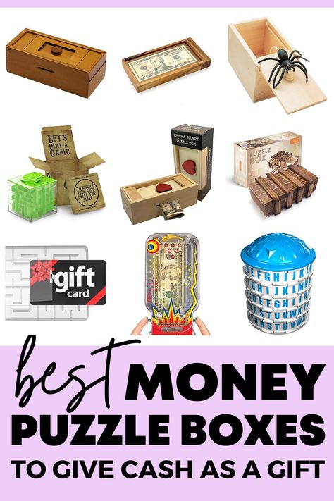 These money maze puzzle boxes will make the perfect way to gift cash on any special occassion! What a perfect money gift idea for birthday, Christmas, graduation and any special day! #moneymaze #moneypuzzle #moneygift Puzzle Gift Ideas, Money Gift Idea, Money Puzzles, Meaningful Gift Ideas, Wooden Puzzle Box, Puzzle Boxes, Hide Money, Xmas Games, Diy Stocking Stuffers