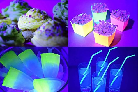 7 Exclusive Neon Party Savory Food Ideas | Easy Kids Parties Lets Glow Party, Neon Party Foods, Vbs Food Ideas, Glow In The Dark Food, Glow Party Food, Adult Birthday Party Food, Creepy Birthday, Glow In The Dark Wedding, Savory Food Ideas